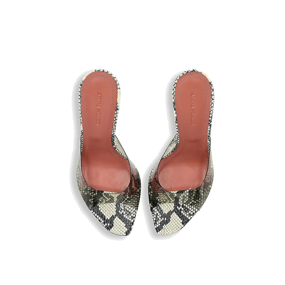Amina Muaddi Alexa Glass 95 Schlangensandalen