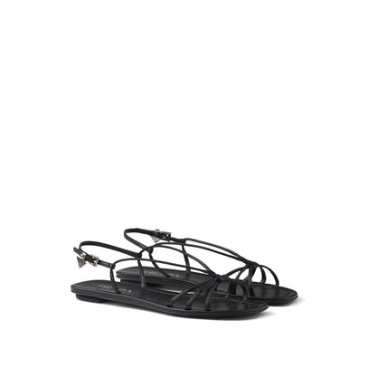 Prada Flache Ledersandalen