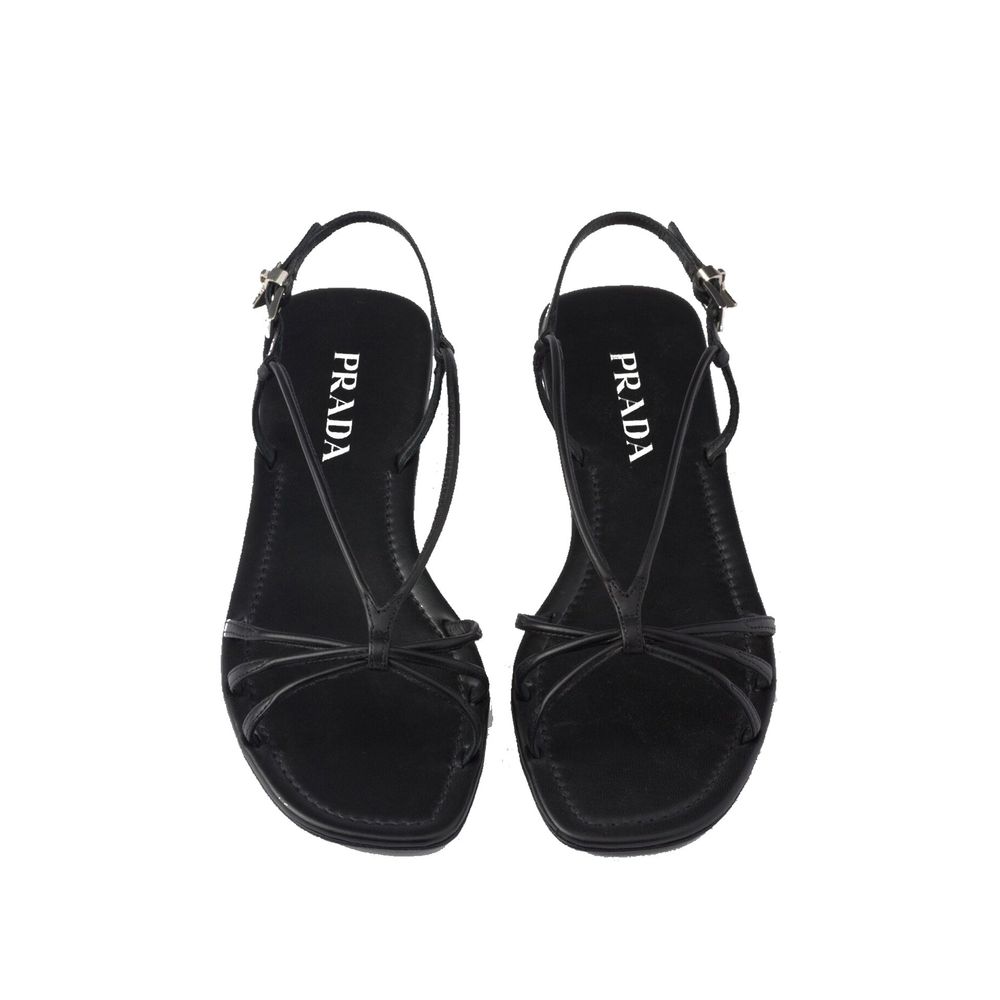 Prada Flache Ledersandalen