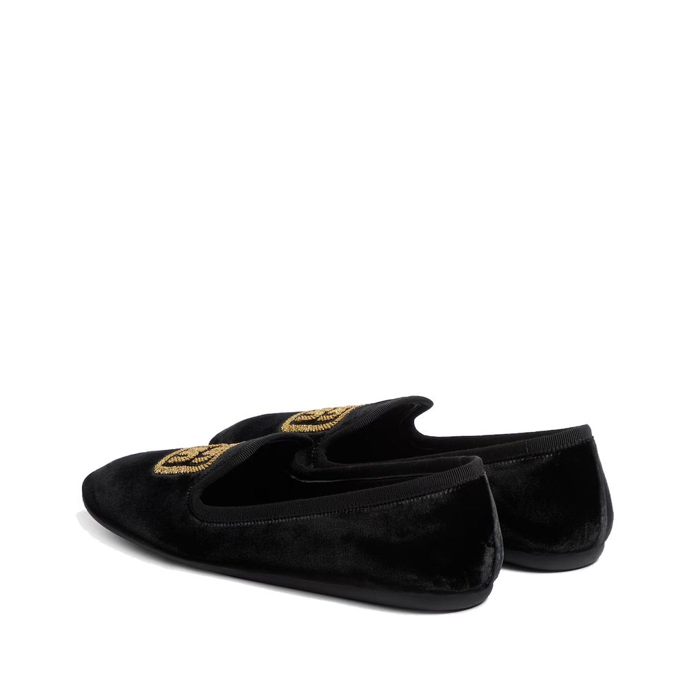 Ballerines en velours avec logo Miu Miu