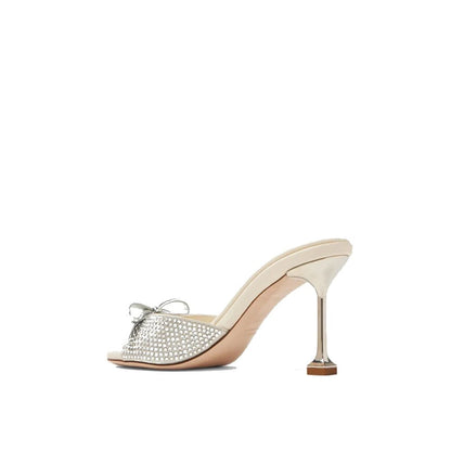Mules en cuir et cristaux Miu Miu