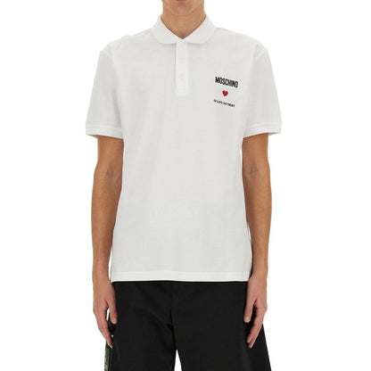 Moschino Couture „In Love We Trust“-Poloshirt aus Baumwolle