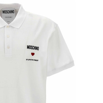 Moschino Couture „In Love We Trust“-Poloshirt aus Baumwolle