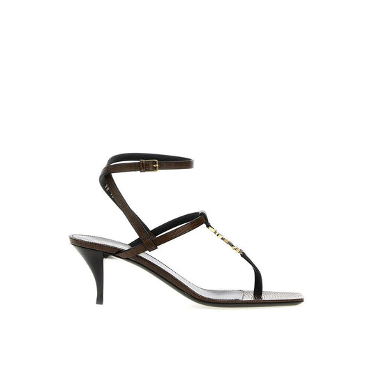 Saint Laurent Cassandra Flip-Flop-Sandalen aus Leder