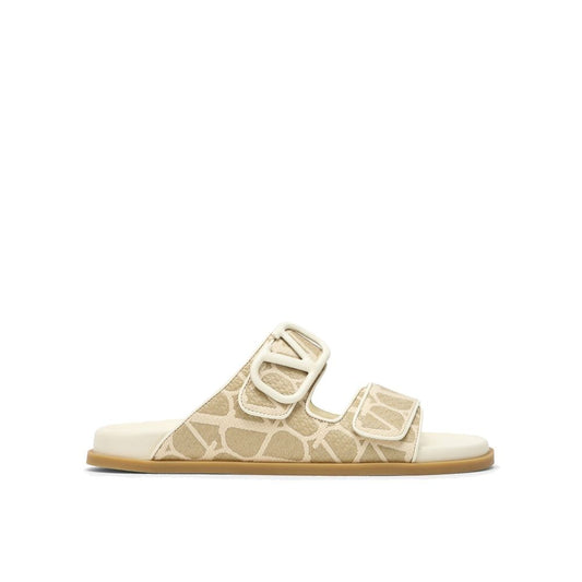 Valentino Garavani – Flache Sandalen „Toile Iconographe“
