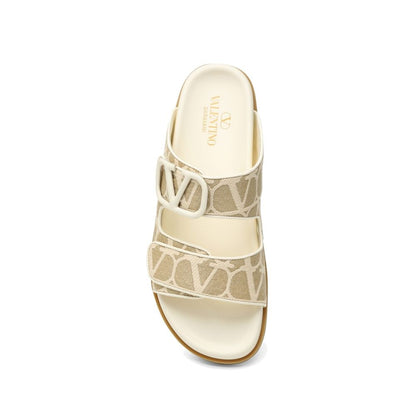 Valentino Garavani – Flache Sandalen „Toile Iconographe“