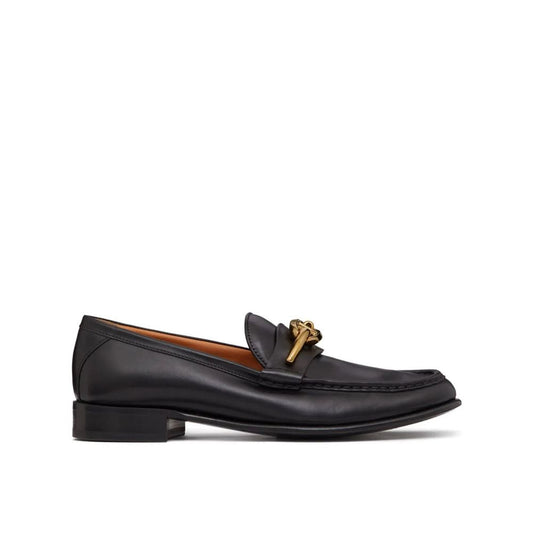 Valentino Garavani – Mondförmige Leder-Loafer mit V-Logo