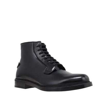 Prada Leder-Schnürstiefel