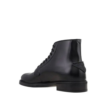 Prada Leder-Schnürstiefel