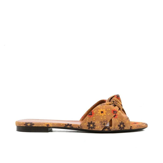 Saint Laurent Bianca Pantoletten aus Wildleder mit Knoten
