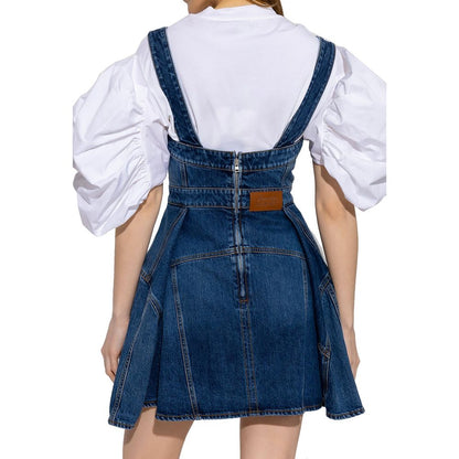 Mini-robe en jean Alexander McQueen
