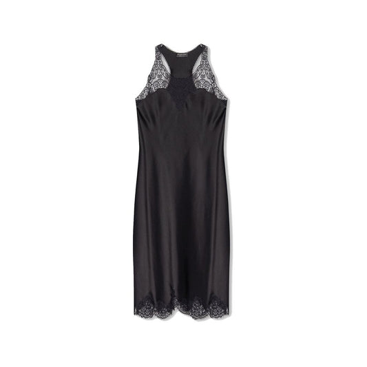 Balenciaga Satin-Midikleid mit Riemchen