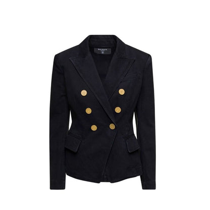 Blazer en jean croisé Balmain