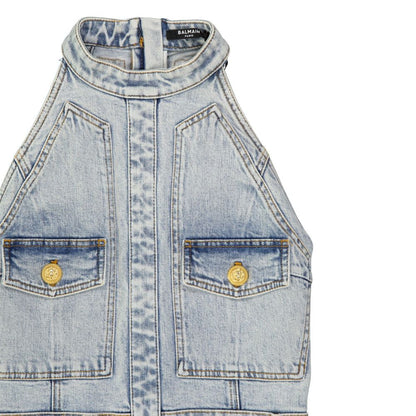 Mini-robe en jean Balmain
