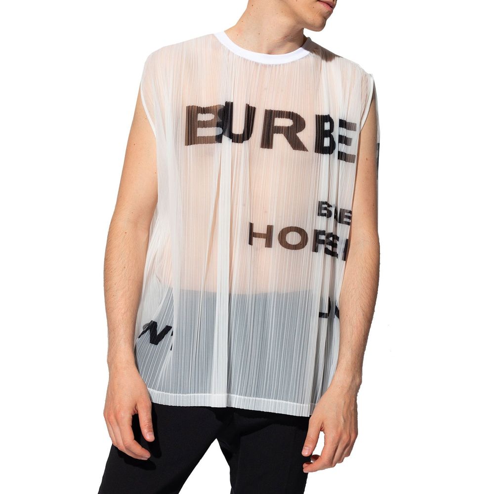 Burberry – Tanktop aus Netzstoff mit Horseferry-Print