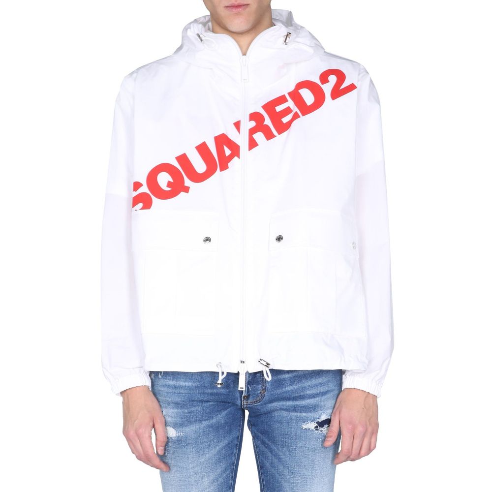 Veste coupe-vent à capuche avec logo