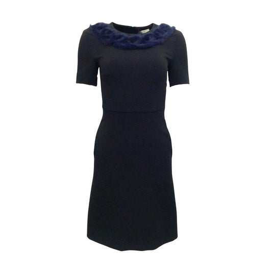 Fendi – Gestricktes Kleid mit Nerzkragen