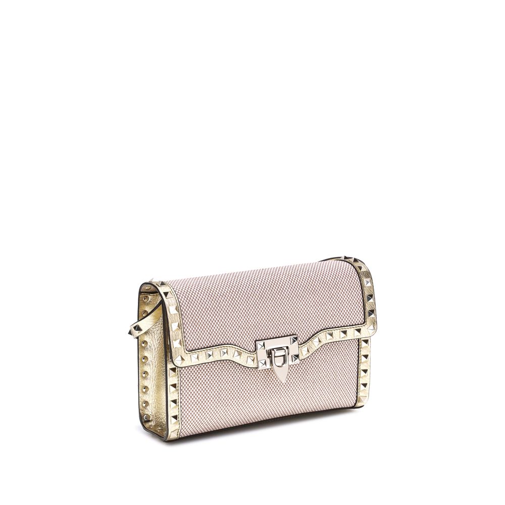 Valentino Garavani Kleine Rockstud-Schultertasche aus Canvas