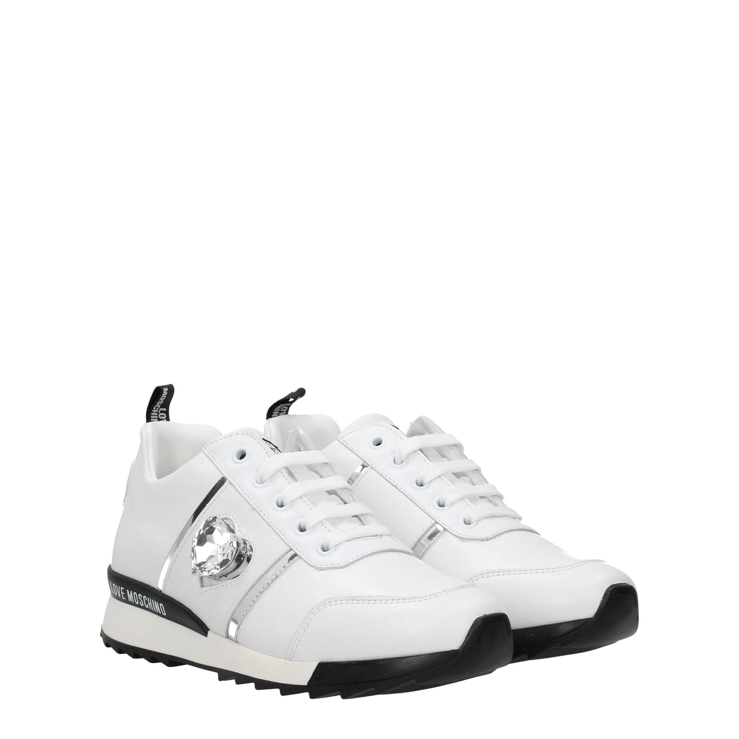 Baskets basses en cuir blanc