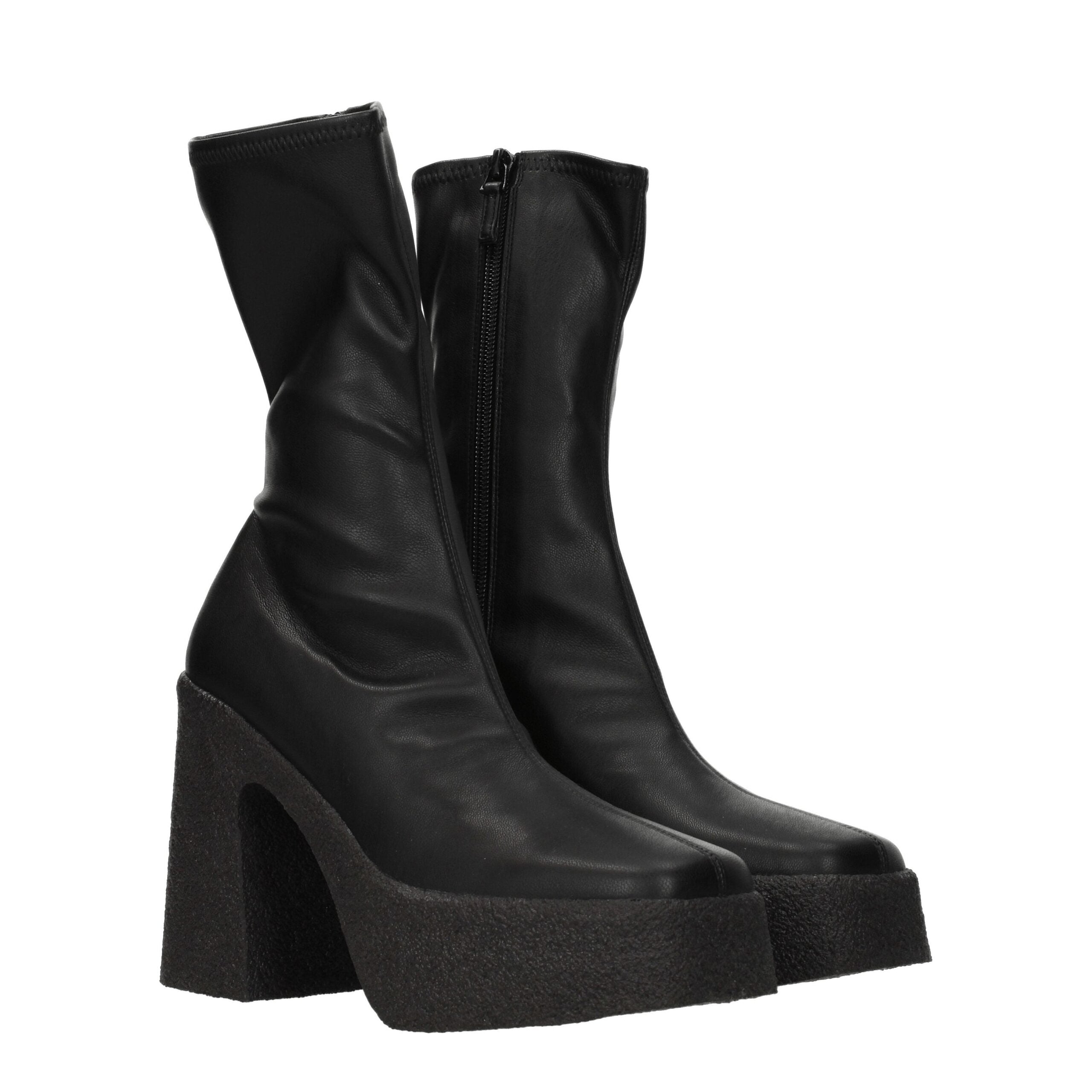 Bottes de cheville en cuir noir