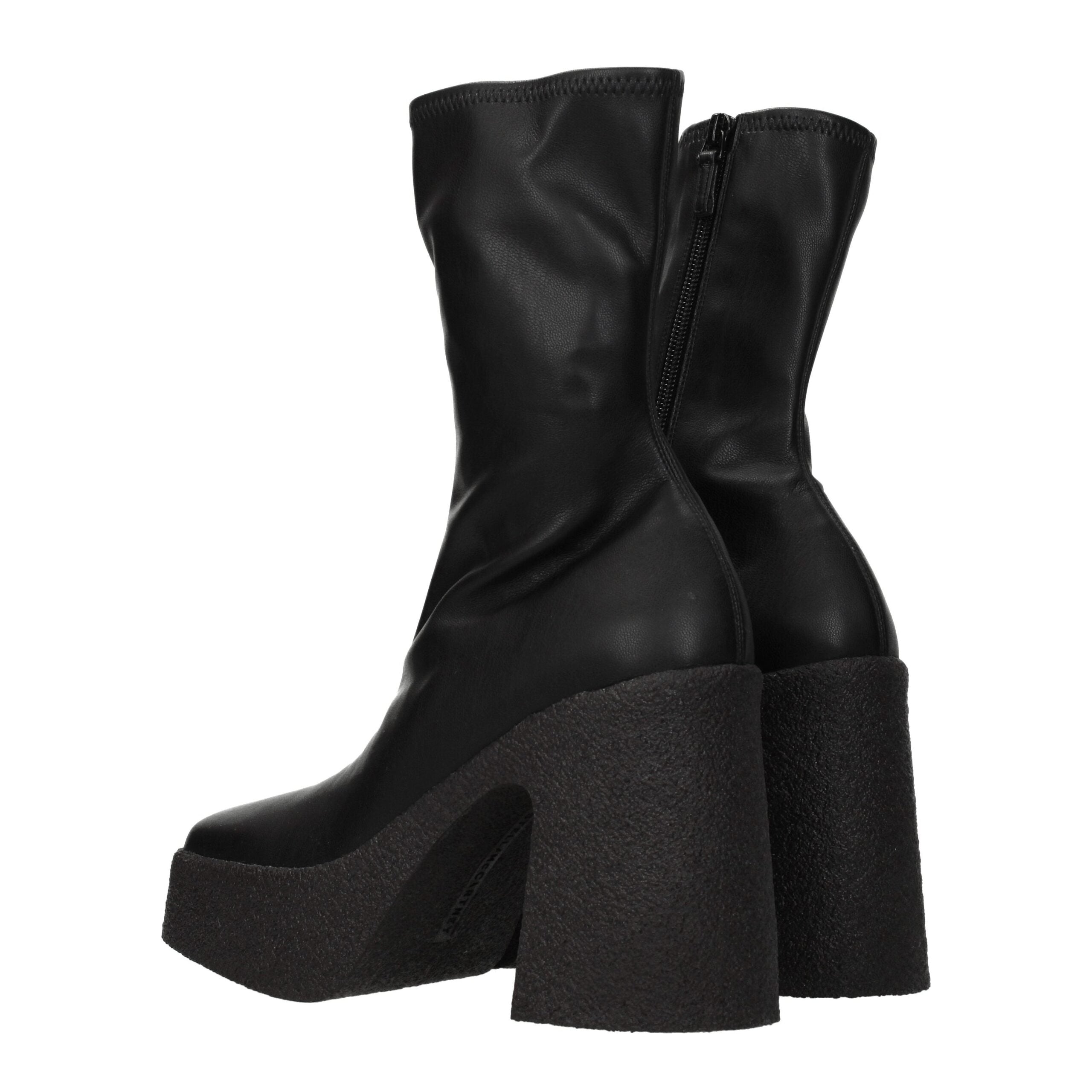 Bottes de cheville en cuir noir