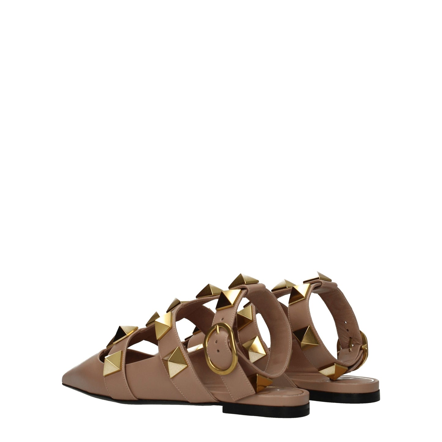 Valentino Garavani – Flache Sandalen aus rosa Leder