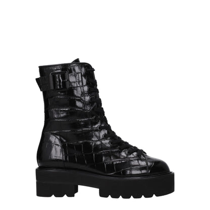Stuart Weitzman Black Leather Ankle Boots