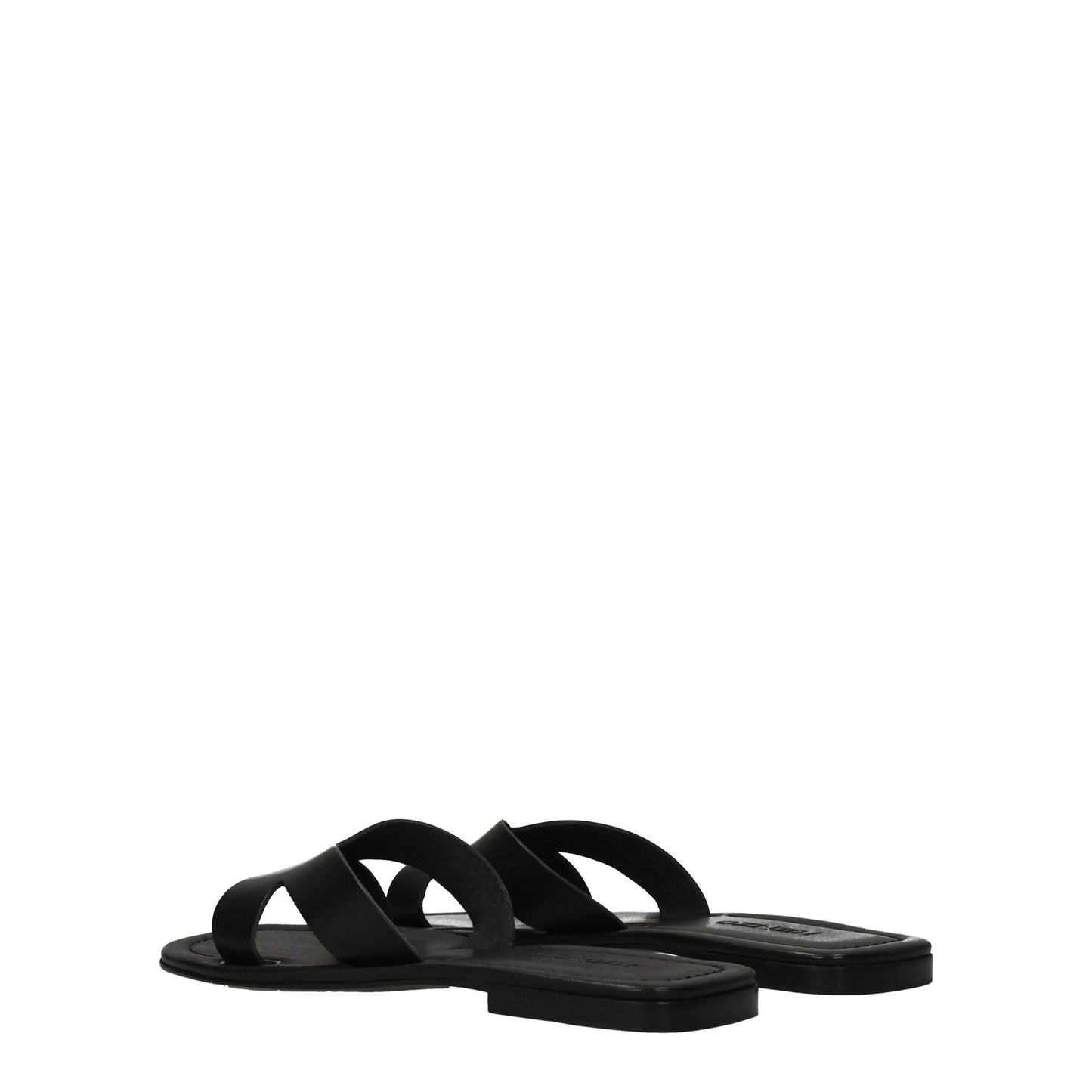 Kenzo – Schwarze Leder-Slipper-Sandalen