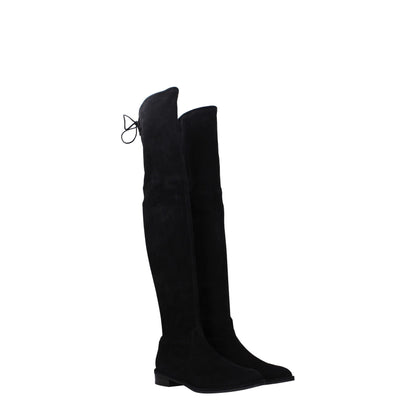 Stuart Weitzman Black Leather Over The Knee