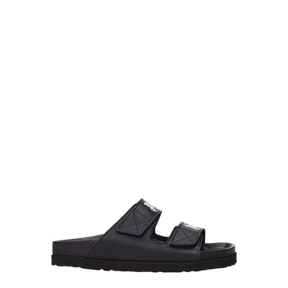 Sandales chaussons en cuir noir Palm Angels