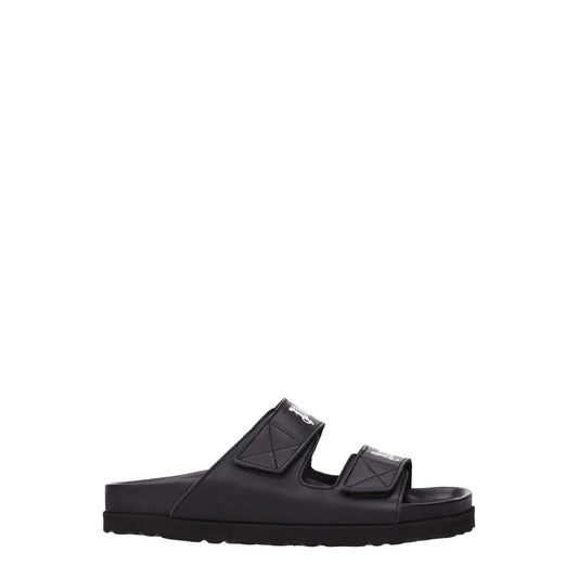 Sandales chaussons en cuir noir Palm Angels