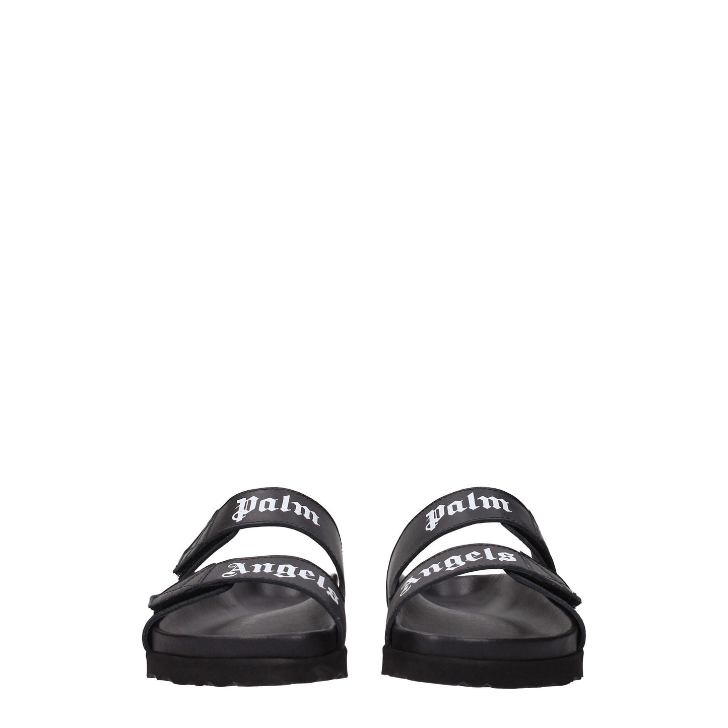 Sandales chaussons en cuir noir Palm Angels