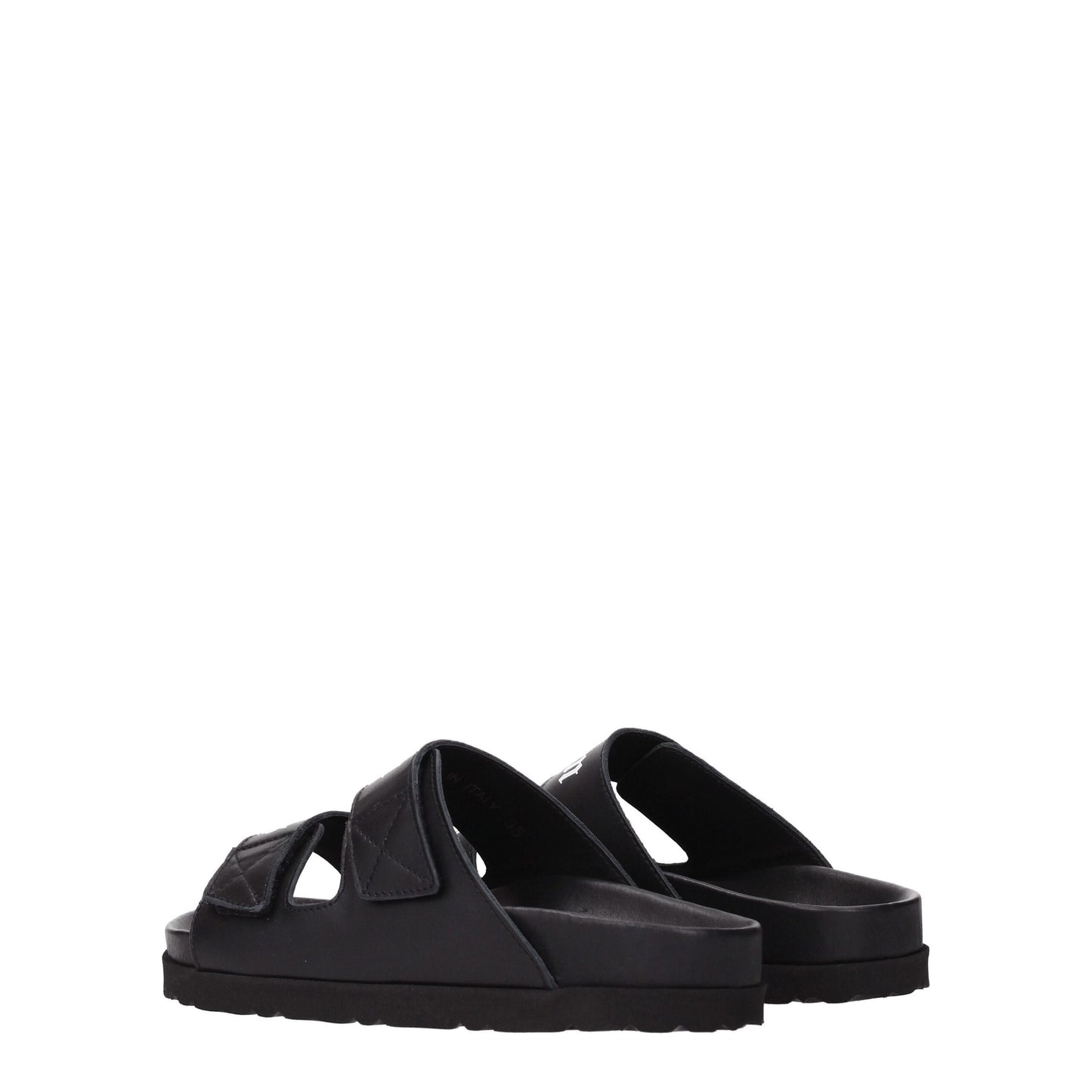 Sandales chaussons en cuir noir Palm Angels