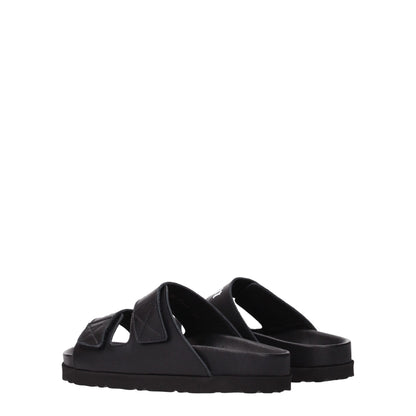 Sandales chaussons en cuir noir Palm Angels