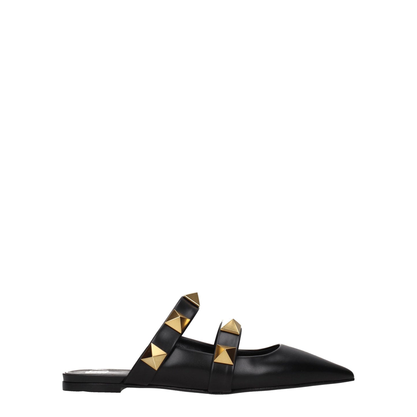 Mules en cuir noir Valentino Garavani