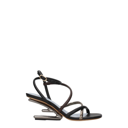 Fendi – Flache Sandalen aus mehrfarbigem Leder