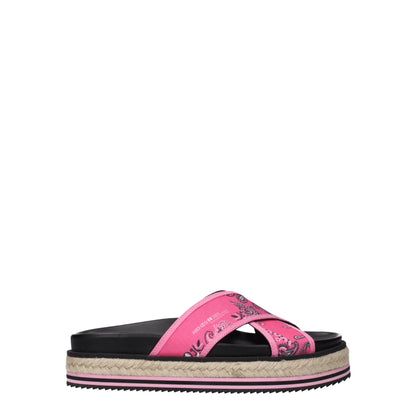 Kenzo Pink Stoff Hausschuhe Sandalen