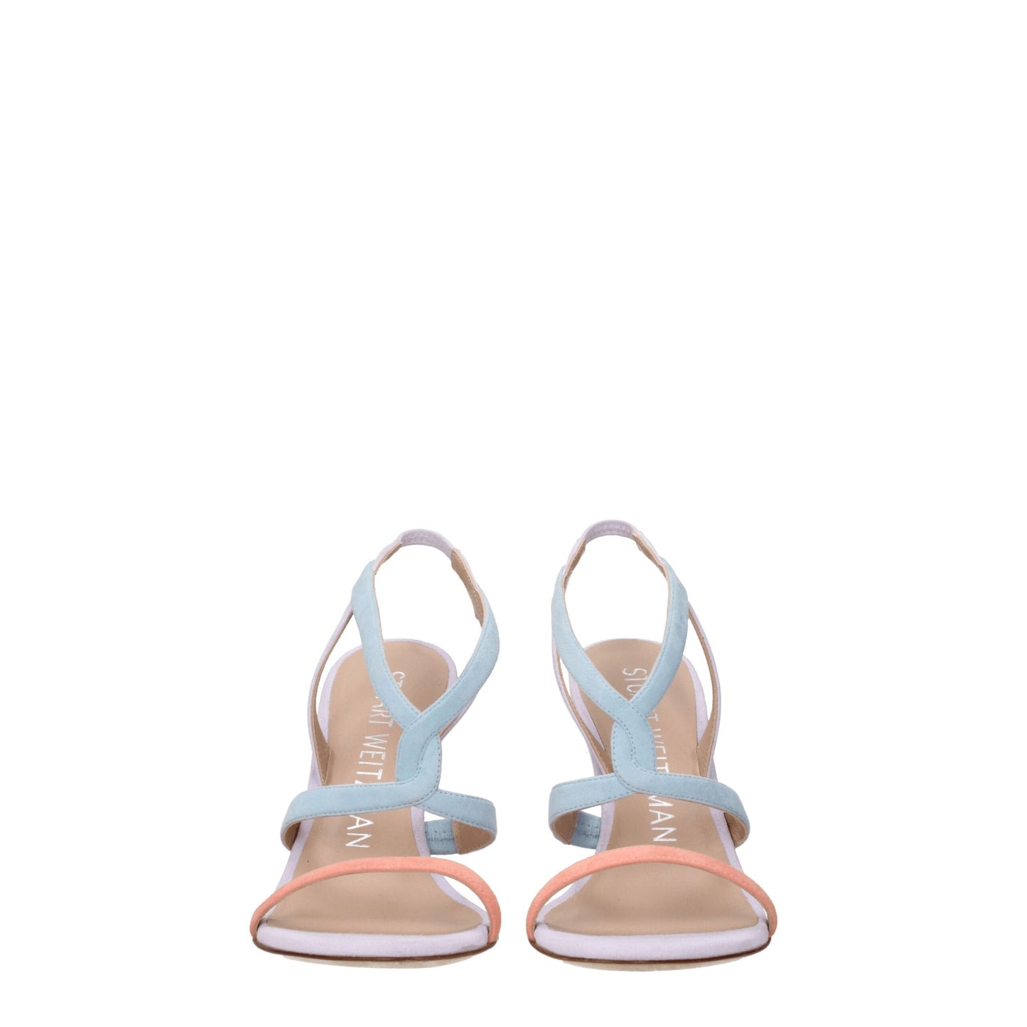 Stuart Weitzman – Mehrfarbige Sandalen aus Leder mit Stilettoabsatz