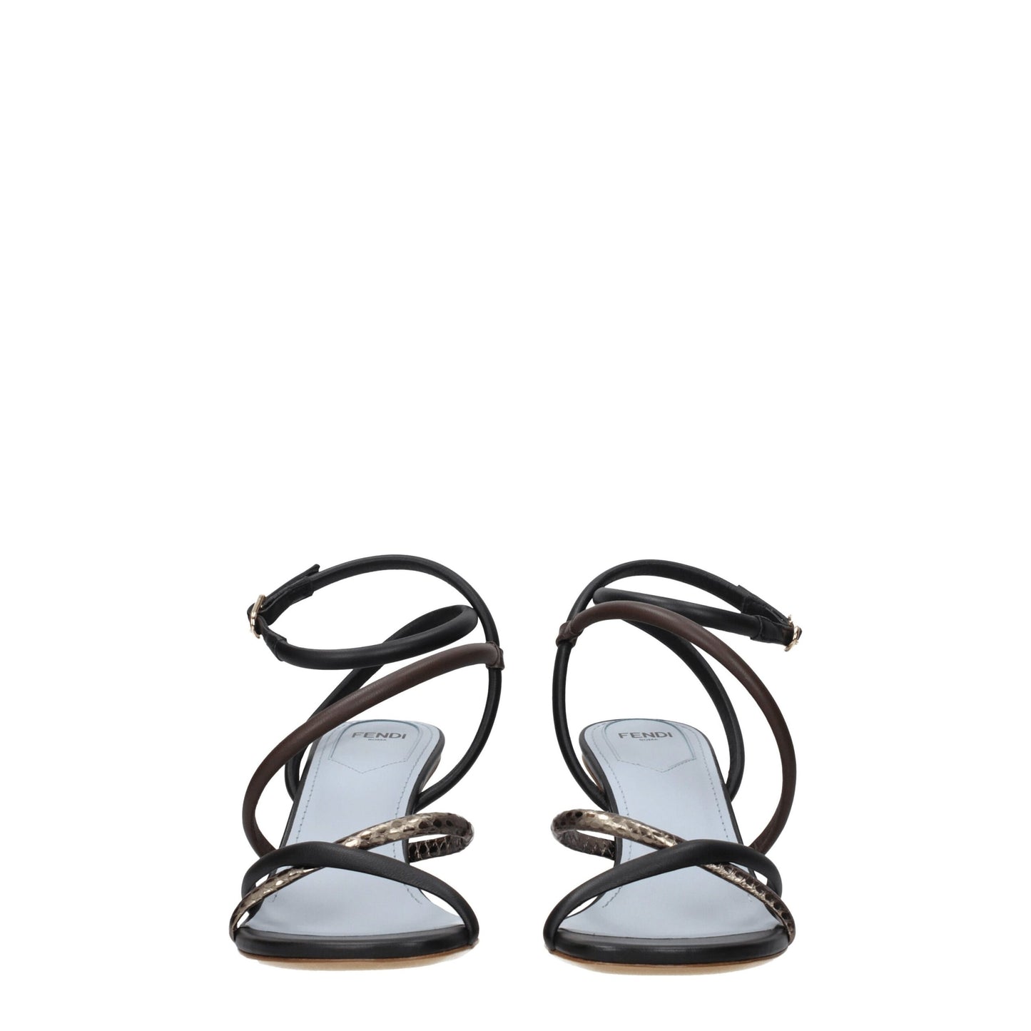 Fendi – Flache Sandalen aus mehrfarbigem Leder