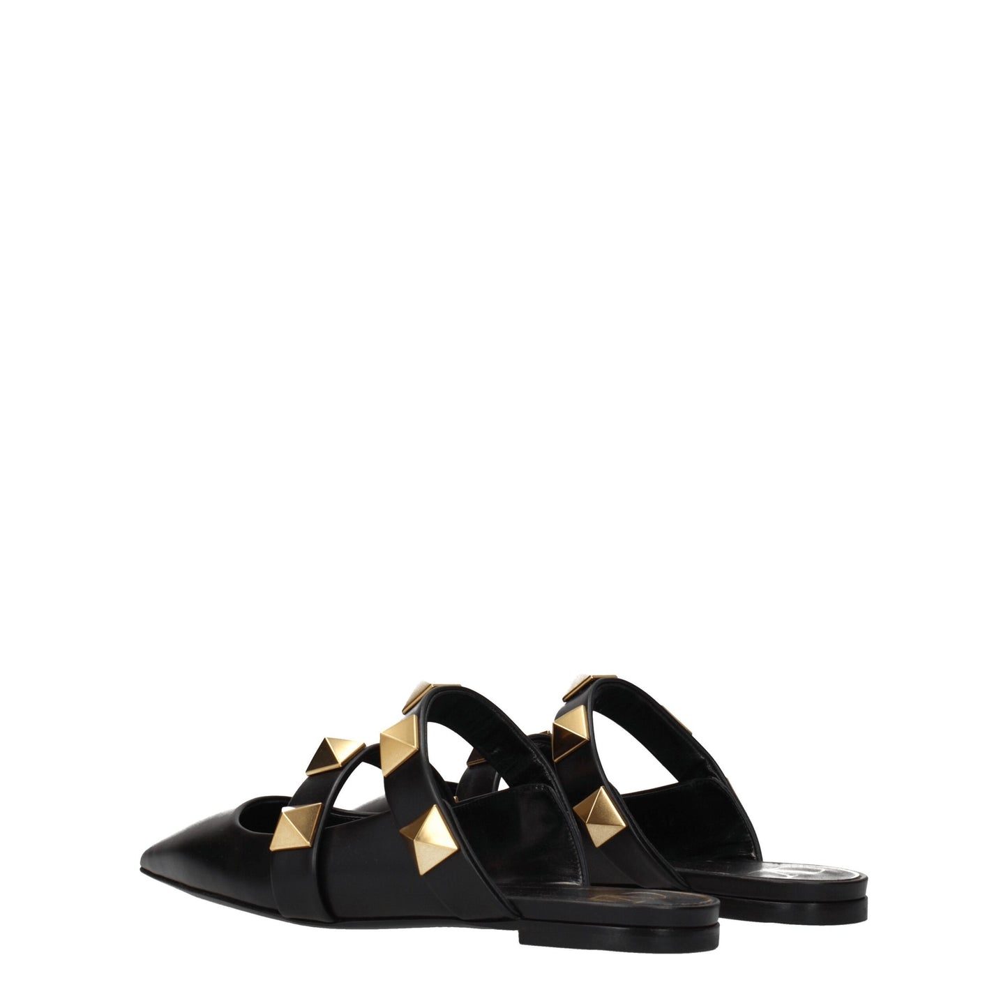 Mules en cuir noir Valentino Garavani