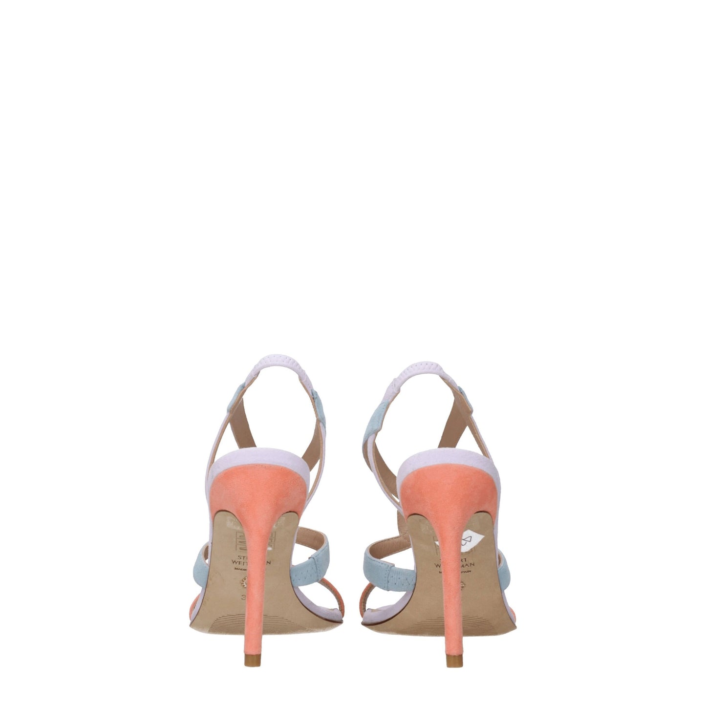 Stuart Weitzman – Mehrfarbige Sandalen aus Leder mit Stilettoabsatz