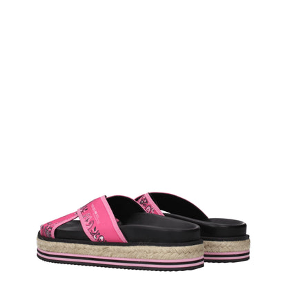 Kenzo Pink Stoff Hausschuhe Sandalen