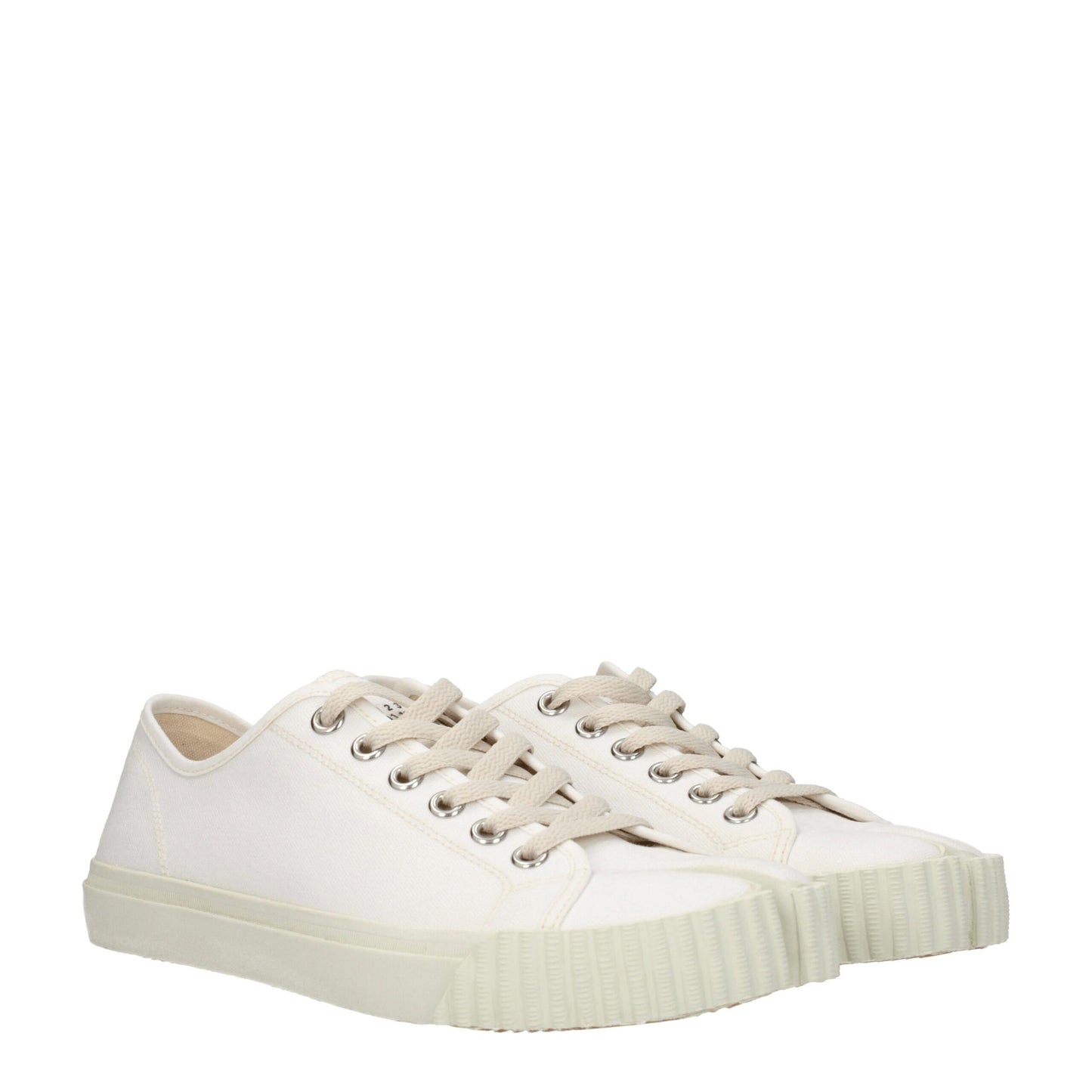 Maison Margiela – Niedrige Sneakers aus weißem Stoff