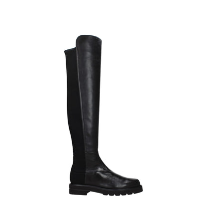 Stuart Weitzman Black Leather Over The Knee