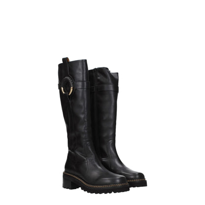 See By Chloé Black Leather Over The Knee