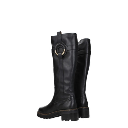 See By Chloé Black Leather Over The Knee