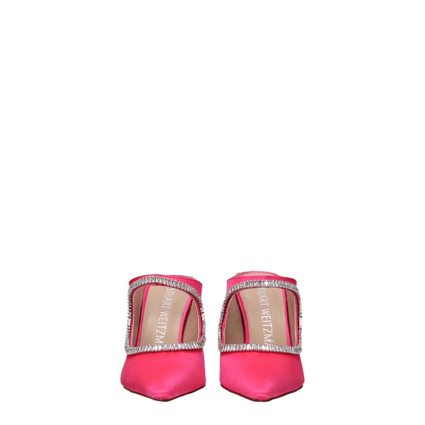 Stuart Weitzman – Rosa Satin-Sandalen mit Stilettoabsatz
