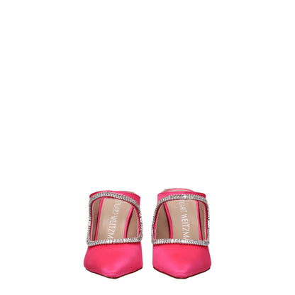 Stuart Weitzman – Rosa Satin-Sandalen mit Stilettoabsatz
