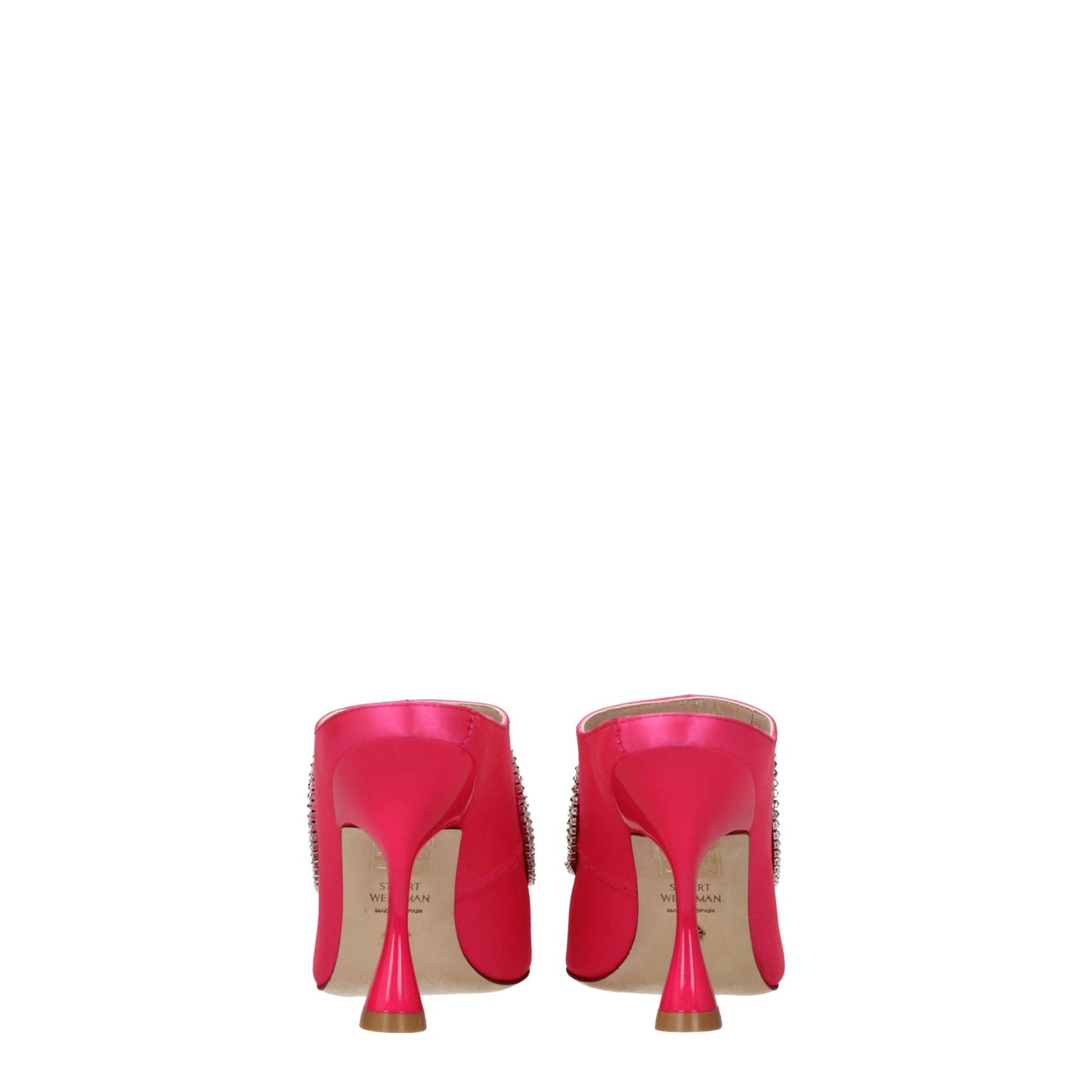 Stuart Weitzman – Rosa Satin-Sandalen mit Stilettoabsatz