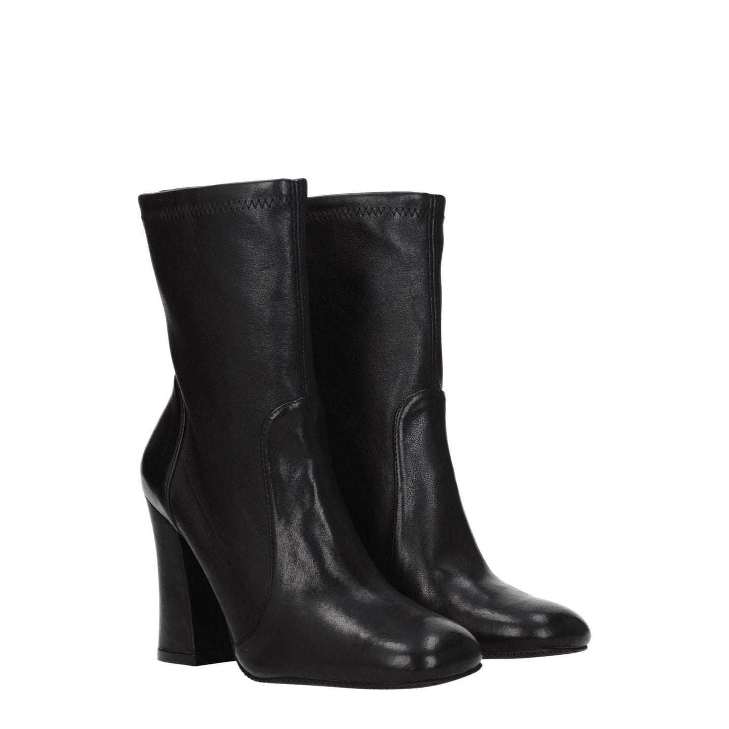 Stuart Weitzman – Schwarze Lederstiefeletten